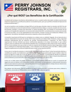 ¿Por qué RIOS? Los Beneficios de la Certificación