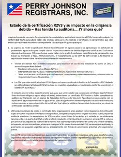 Estado de la certificación R2V3 y su impacto en la diligencia debida