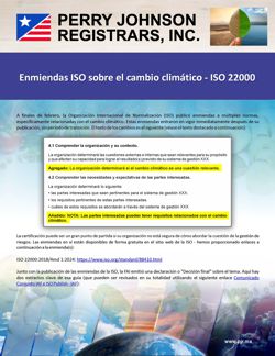 Enmiendas ISO sobre el cambio climático - ISO 22000